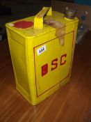 A rare Shell 'BSC' 2 gallon fuel can.