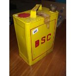 A rare Shell 'BSC' 2 gallon fuel can.