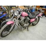 A 1988 Yamaha Virago XV535 (E891 WUM), 13834 miles.