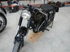 A 1948 AJS 500 model 18, restored early 1990's, good runner and still in good showable condition.