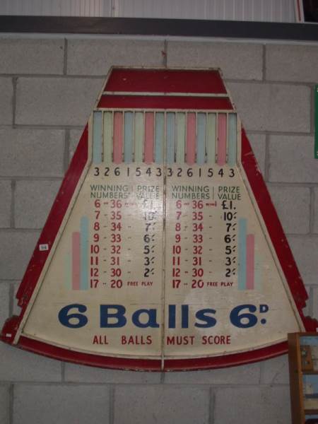 A fairground game board.