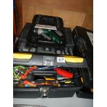 3 tool boxes with contents and a torque wrench.