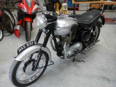 A 1959 Triumph T 100 500cc in restored condition with some receipts, slick shift gearbox,