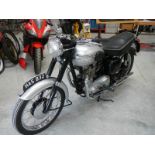 A 1959 Triumph T 100 500cc in restored condition with some receipts, slick shift gearbox,