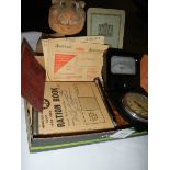 A mixed lot including gauges, fuel ration books, ID card etc.