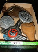 A quantity of manufacturer's enamel grill badges including Singer, Humber, Fiat etc.