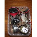 A quantity of car gauges including clocks, full Redex etc.