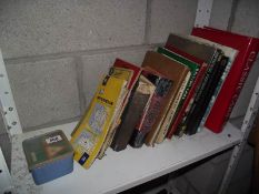 A mixed lot of books on cars and motorcycles together with old maps, Kelly's Directory etc.