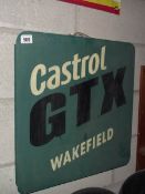 A painted metal Castrol GTX Wakefield sign.