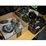 4 assorted head lamps and cyclemaster parts including engine.