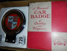 A boxed 1965 R.A.F Halton car badge.