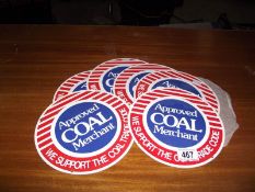 6 small metal signs 'Approved Coal Merchant - We Support the Coal Trade Code'.