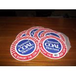 6 small metal signs 'Approved Coal Merchant - We Support the Coal Trade Code'.