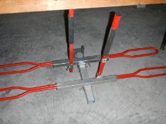 A heavy duty tow bar attached bicycle/light motorcycle bike rack by Adams Engineering, Nottingham.