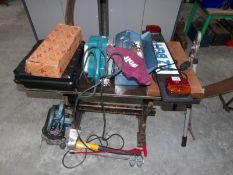 A quantity of electrical hand tools including planer, saw etc.