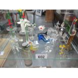 A collection of small glass animals,