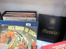 A collection of records including classical and rock and roll