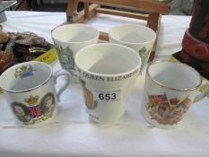 5 Coronation ware mugs