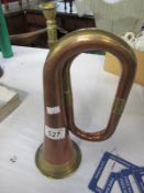 A brass and copper bugle