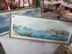 Two watercolours of Malta scenes