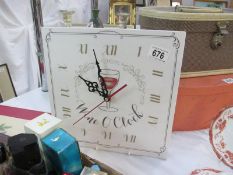 An unusual Wine O' Clock clock