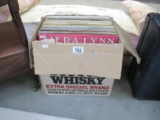 A box of LP records including Vera Lynn
