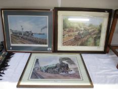 Three framed and glazed railway related prints