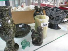 A quantity of stoneware items