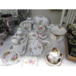 A collection of pin dishes, plates, bowls including Royal Albert Old Country Roses,