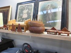 A collection of wooden and treen items