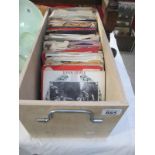 A box of single 45 rpm records