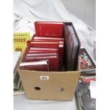 A box of albums and photographs etc