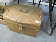 A tin trunk