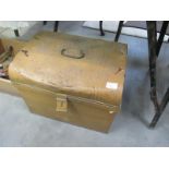 A tin trunk