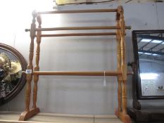 A pine towel rail.