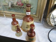 4 Wade Bells decanters