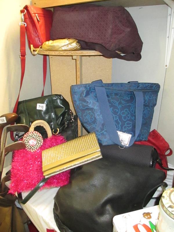 A collection of bags and handbags