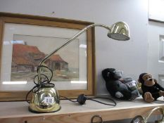 A brass desk spot light