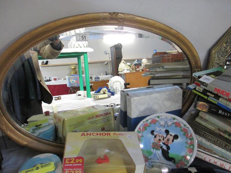 An oval mirror