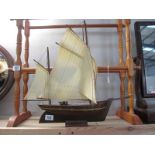 A model of a sailing yacht
