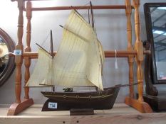 A model of a sailing yacht