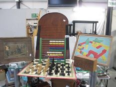 A good collection of old wooden games etc