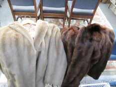 A faux fur coat and a re-styled fur coat