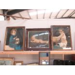 3 vintage framed and glazed pictures of children