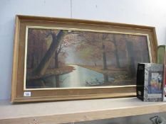 A framed woodland scene oil on canvas signed N Bradley-Carter