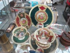 A collection of European pottery including cups and saucers
