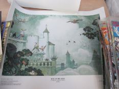 A limited edition set of 5 Rupert the Bear prints including Nutwood Hills and Frog Chorus all