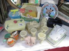 A collection of advertising ware,