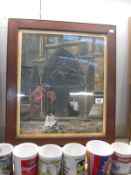 A framed and glazed picture of Choir Boys outside Cathedral Door (possibly Lincoln)