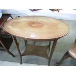 An oval occassional table